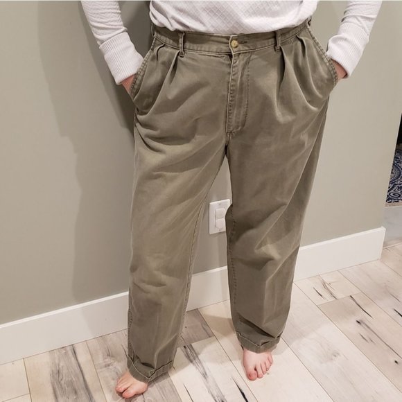Polo Ralph Lauren Other - 90s Polo Chinos Khaki Cotton Pants  Pleated Highrise Size 36